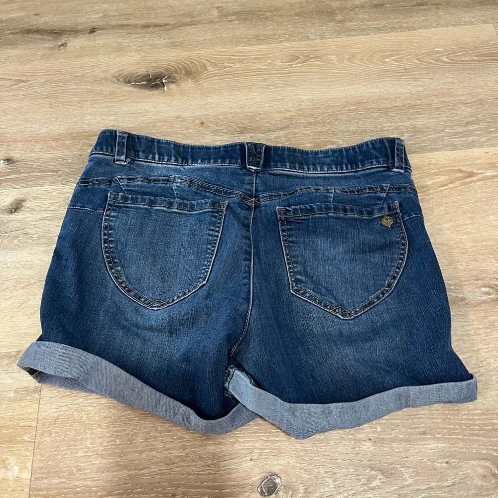 Democracy “Ab”solution denim shorts